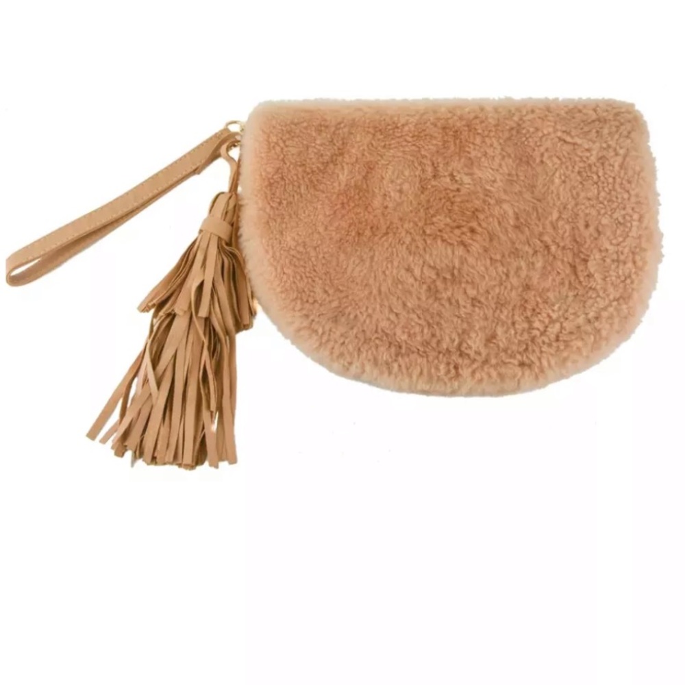 SOLD OUT ❤️Ulla Johnson Kruz Faux Shearling Clutch Pouch Bag - Picture 1 of 8